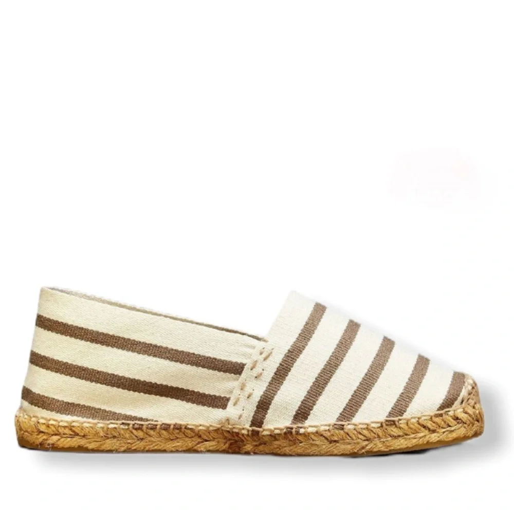 Cousu Main Classic flat Jute stripes espadrilles